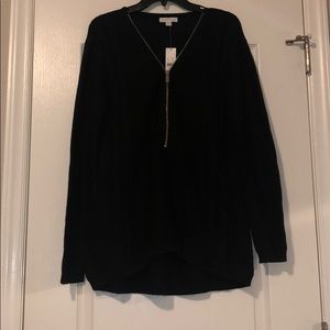 Black zipper sweater from New York and Company